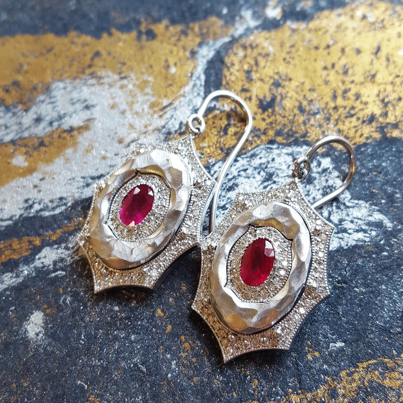 Luxury by Rene Hernandez Ruby Starburst Earrings