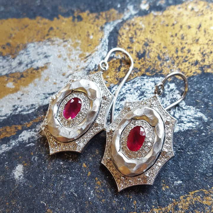 Luxury by Rene Hernandez Ruby Starburst Earrings