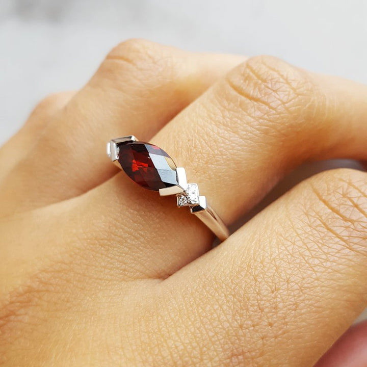 Sami Fine Jewelry Garnet East-West Ring