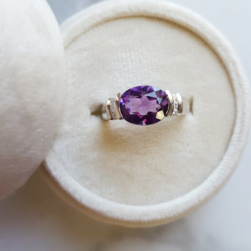  Arizona Amethyst Gold Jewelry Partial Bezel Ring 363140