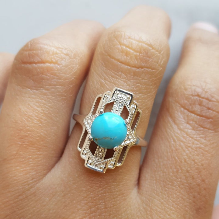 Arizona Turquoise and Inlaid Jewelry El Dorado Turquoise Ring