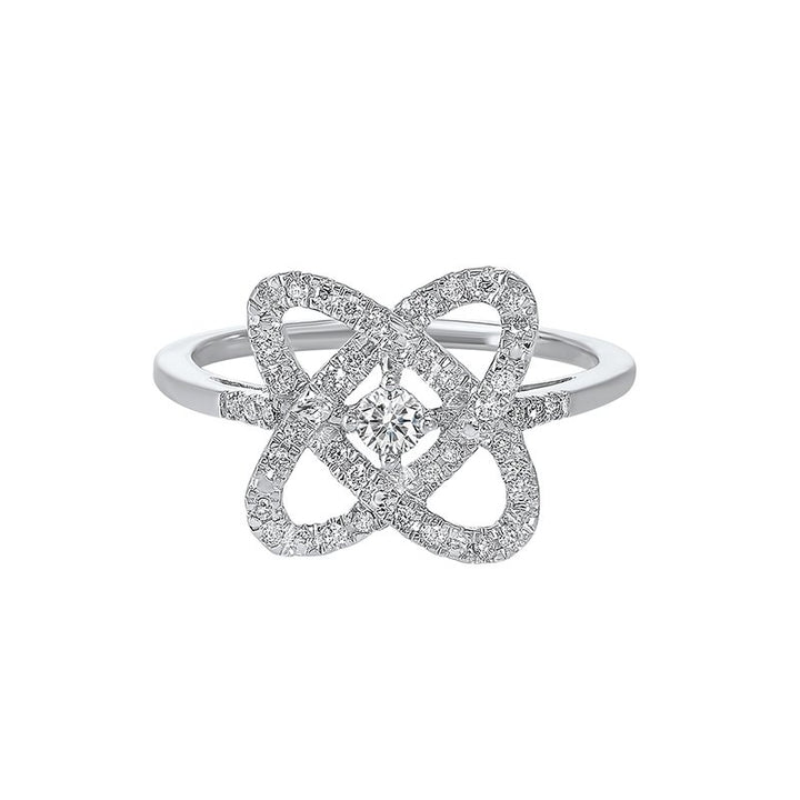 Gems One Diamond Infinity Love Heart Knot Ring In Sterling Silver (1/4ctw)