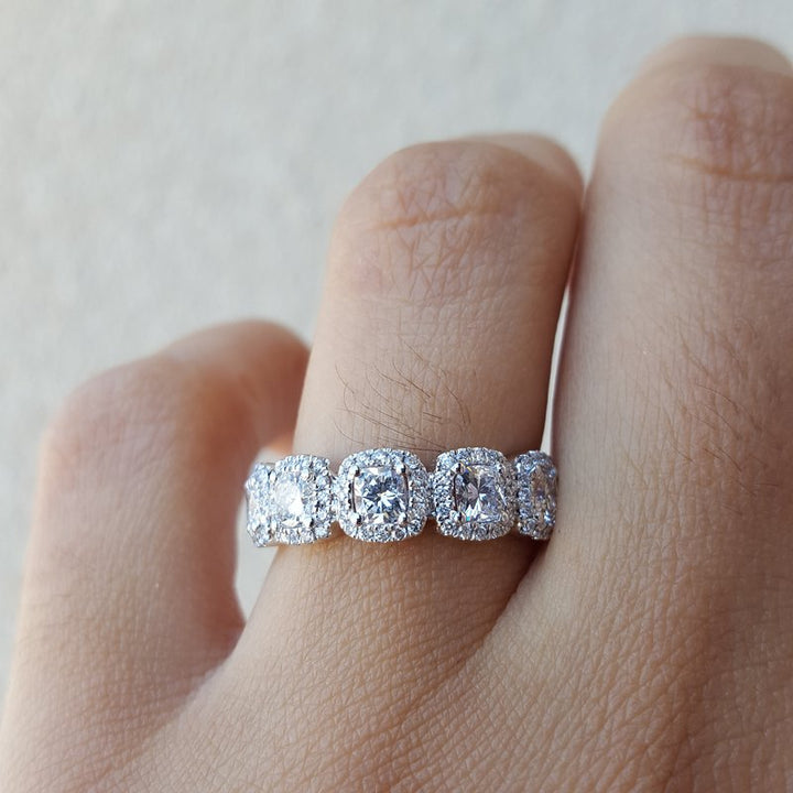  Sami Fine Jewelry 5 Stone Halo Band 010626 - Sami Fine Jewelry