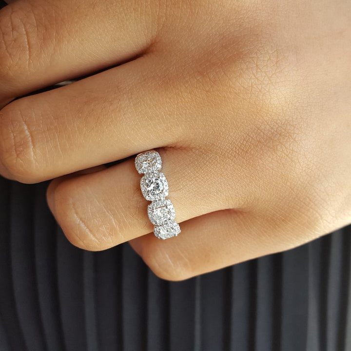 Sami Fine Jewelry 5 Stone Halo Band
