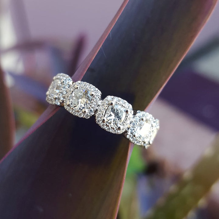 Sami Fine Jewelry 5 Stone Halo Band