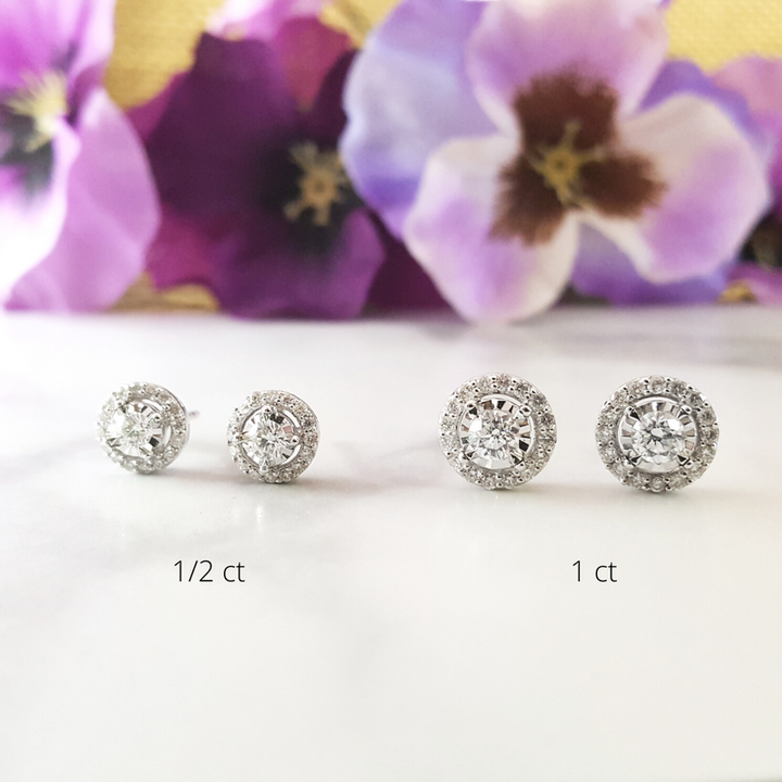 Sami Fine Jewelry True Reflections Halo Studs