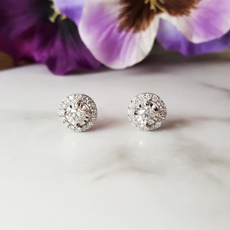 Sami Fine Jewelry True Reflections Halo Studs