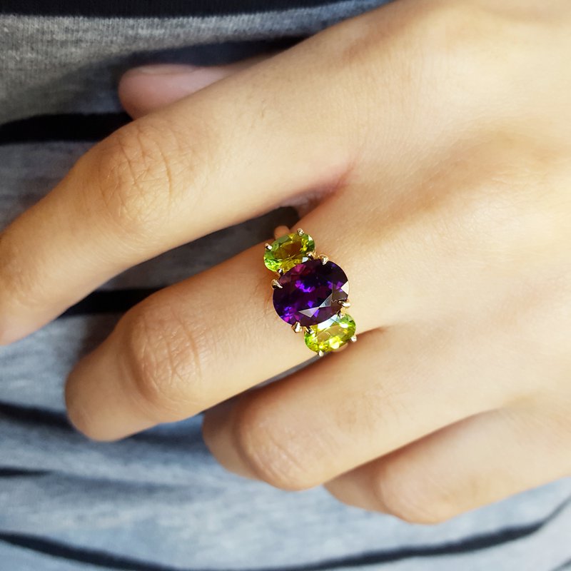 Amethyst and peridot ring 2025