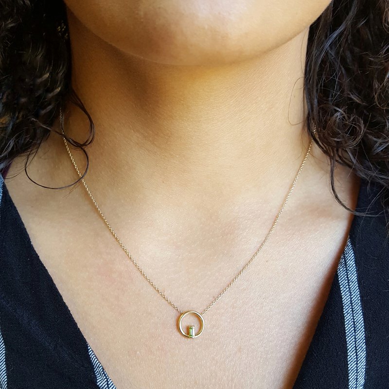 Arizona Peridot Gold Jewelry Negative Space Necklace