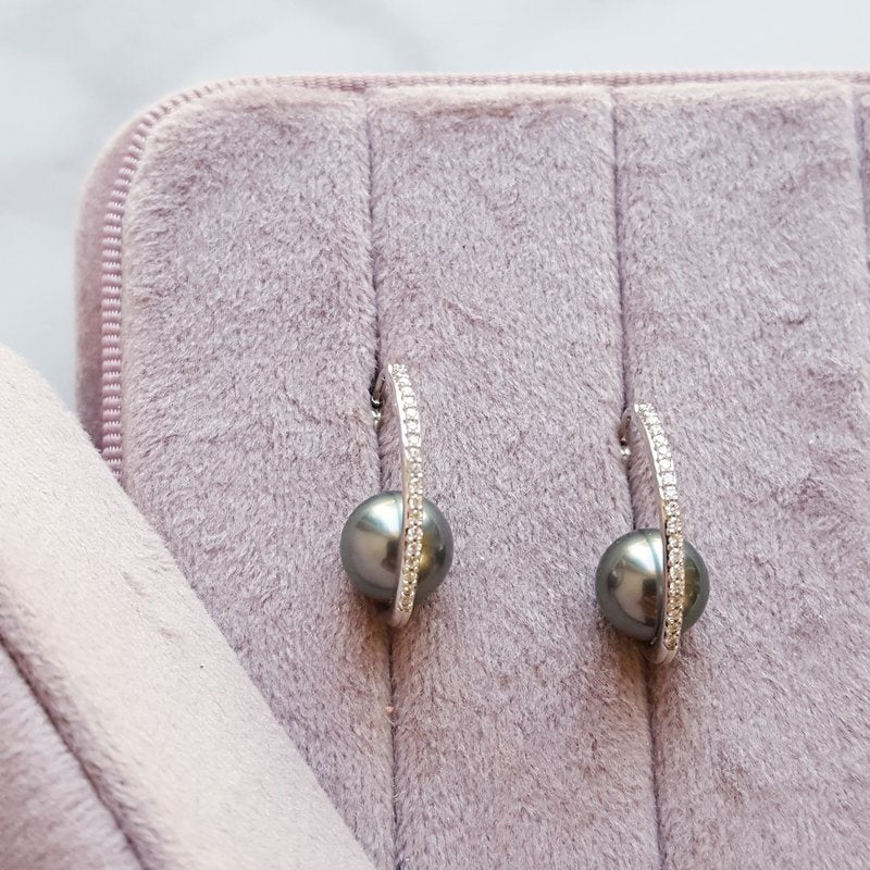 Tahitian Pearl Hoop Earrings