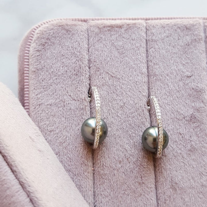Tahitian Pearl Hoop Earrings