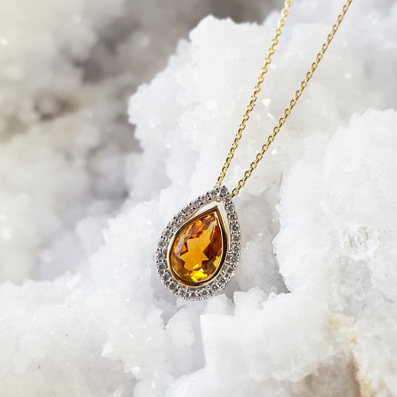 Sami Fine Jewelry Pear-Shaped Citrine Pendant