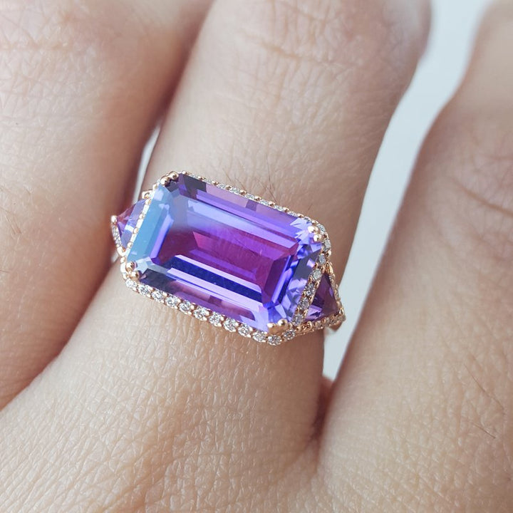Allison Kaufman 14K Amethyst Statement Ring