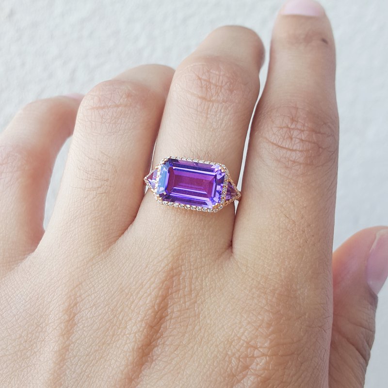 Allison Kaufman 14K Amethyst Statement Ring