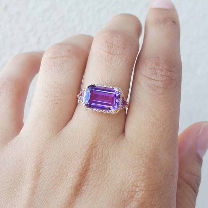 Allison Kaufman 14K Amethyst Statement Ring