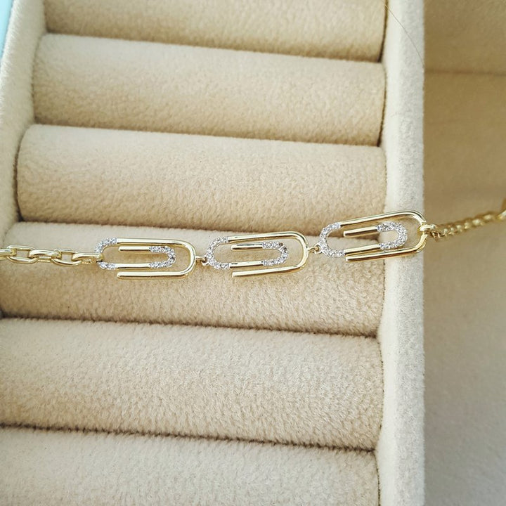Gems One Paperclip Design Bracelet
