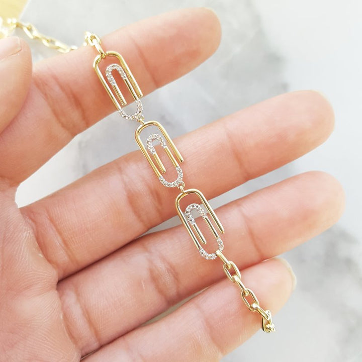 Gems One Paperclip Design Bracelet