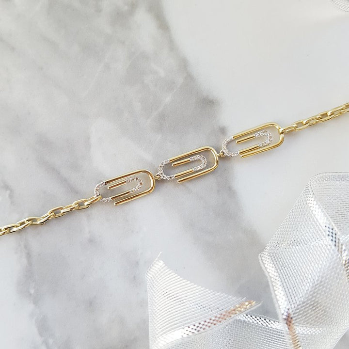 Gems One Paperclip Design Bracelet 180513