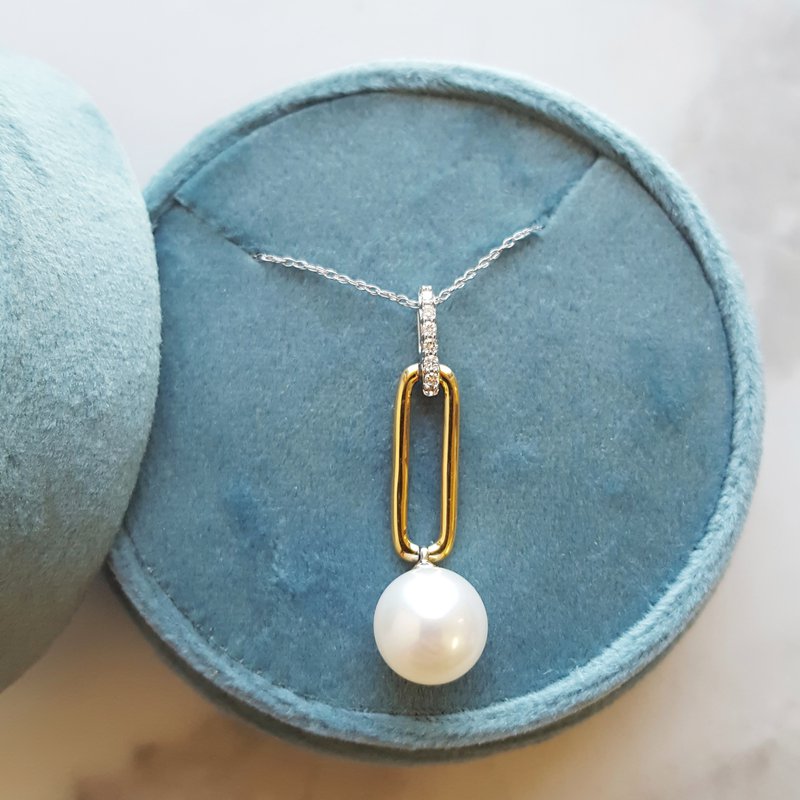 Sami Fine Jewelry Pearl Paperclip Necklace 230707