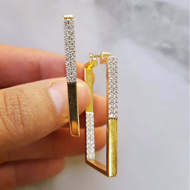 Sami Fine Jewelry Square Diamond Hoops 152060
