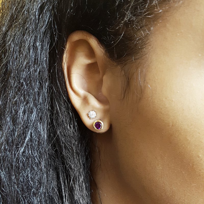 Arizona Amethyst Gold Jewelry Amethyst Bezel-Set Earrings