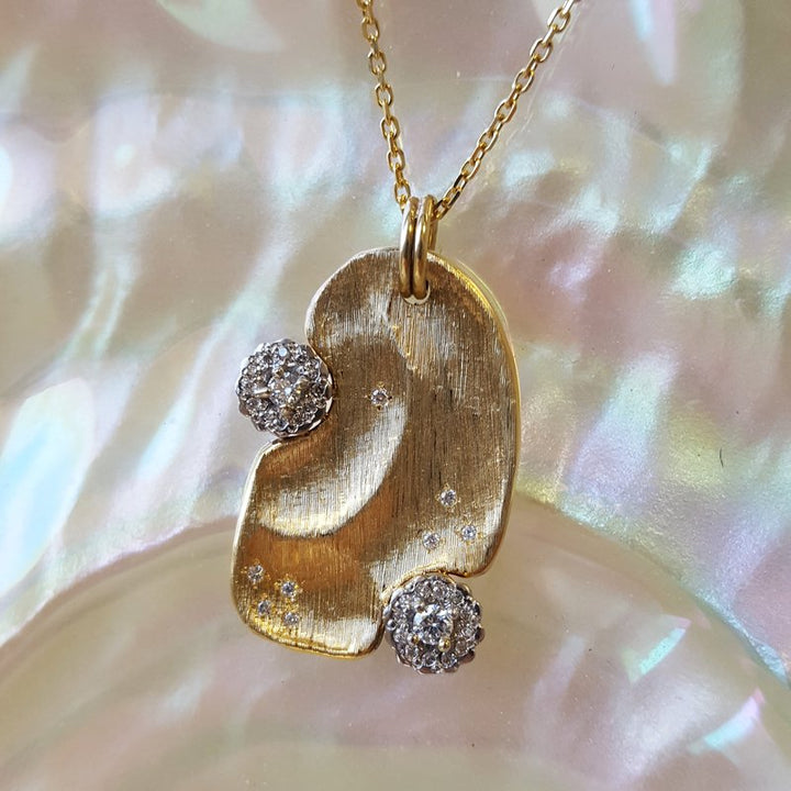  Luxury by Rene Hernandez Silk Textured Organic Pendant 121769 - Sami Fine Jewelry