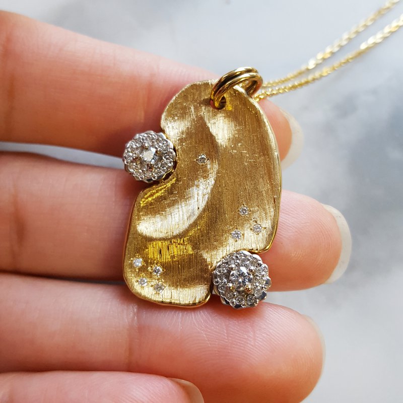 Luxury by Rene Hernandez Silk Textured Organic Pendant