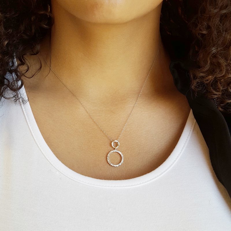 Sami Fine Jewelry Diamond Open Circle Necklace