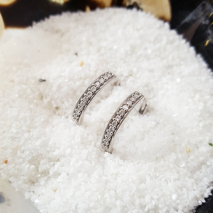 Sami Fine Jewelry Mini Milgrain Hoops