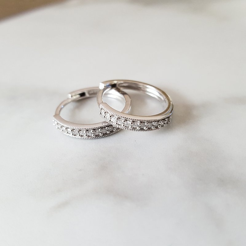 Sami Fine Jewelry Mini Milgrain Hoops