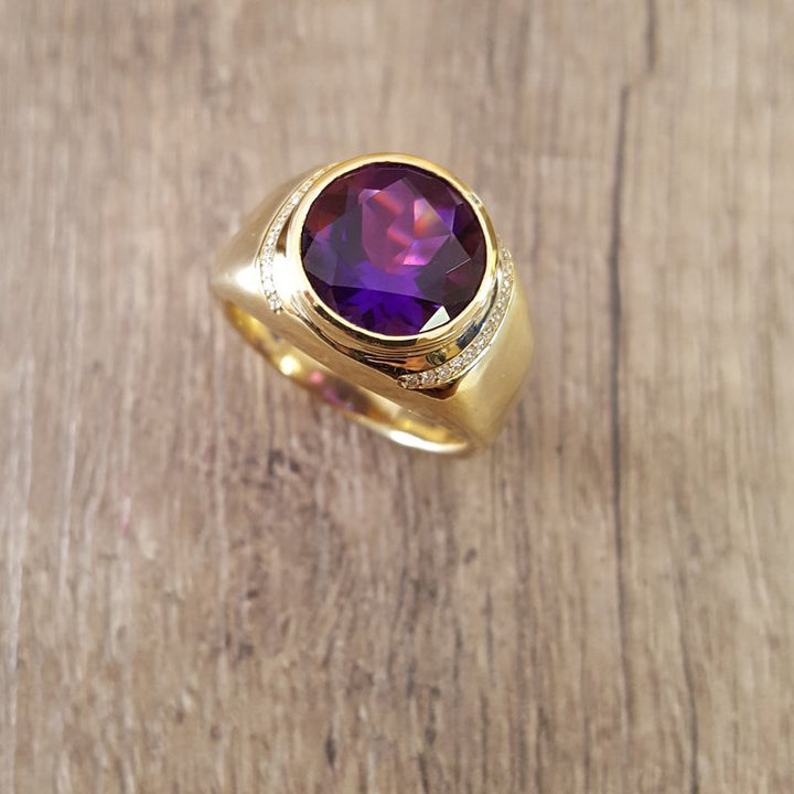 Arizona Amethyst Gold Jewelry Amethyst Signet Ring