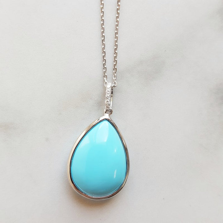 Pear Cabochon Turquoise Pendant