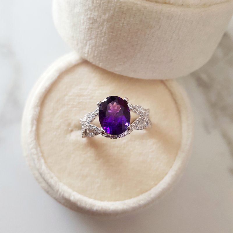 Arizona Amethyst Gold Jewelry Amethyst Braided Band Ring