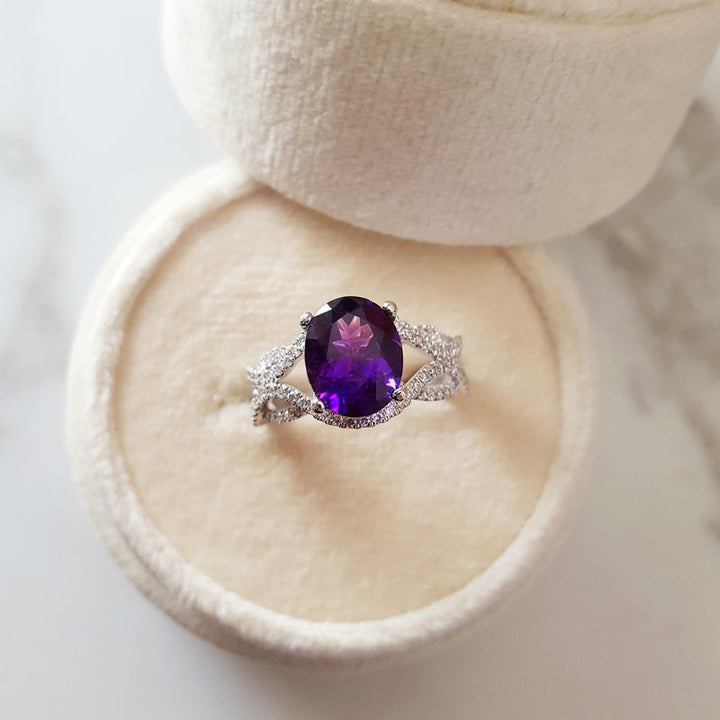 Arizona Amethyst Gold Jewelry Amethyst Braided Band Ring
