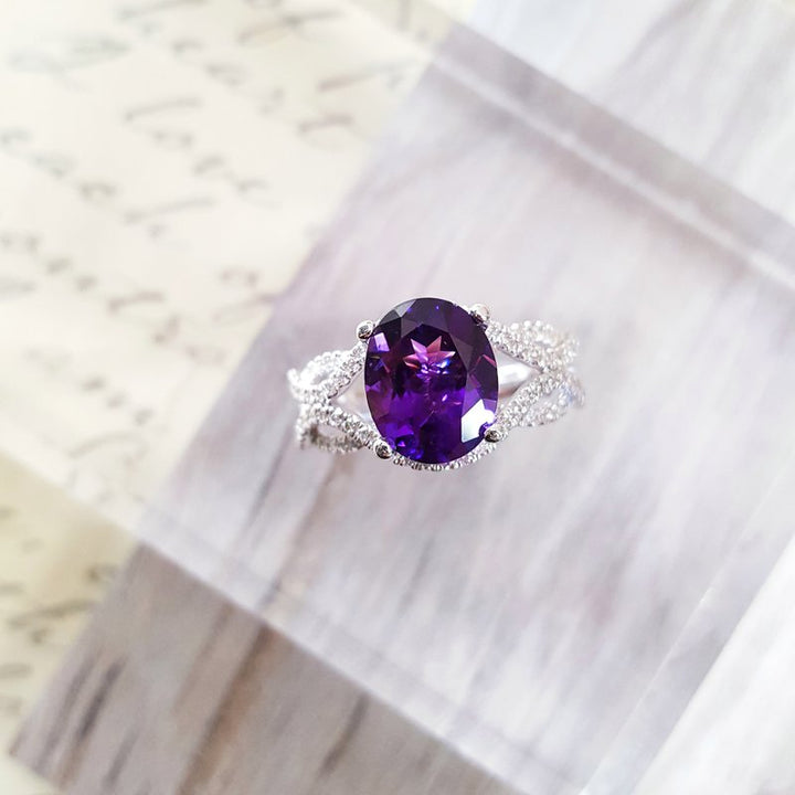   Arizona Amethyst Gold Jewelry Amethyst Braided Band Ring 363170 - Sami Fine Jewelry