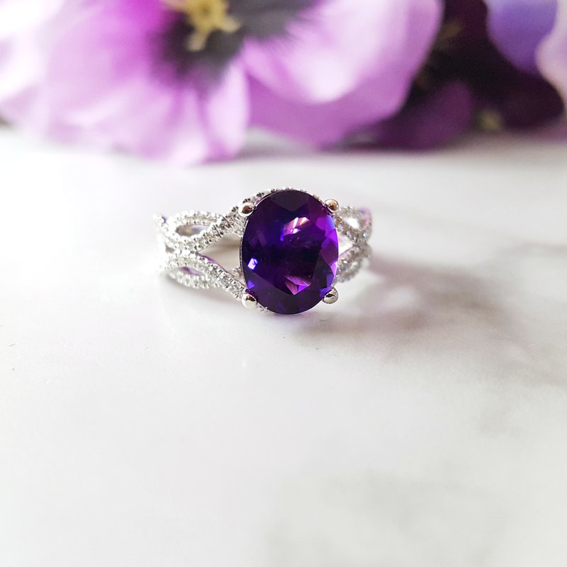 Arizona Amethyst Gold Jewelry Amethyst Braided Band Ring