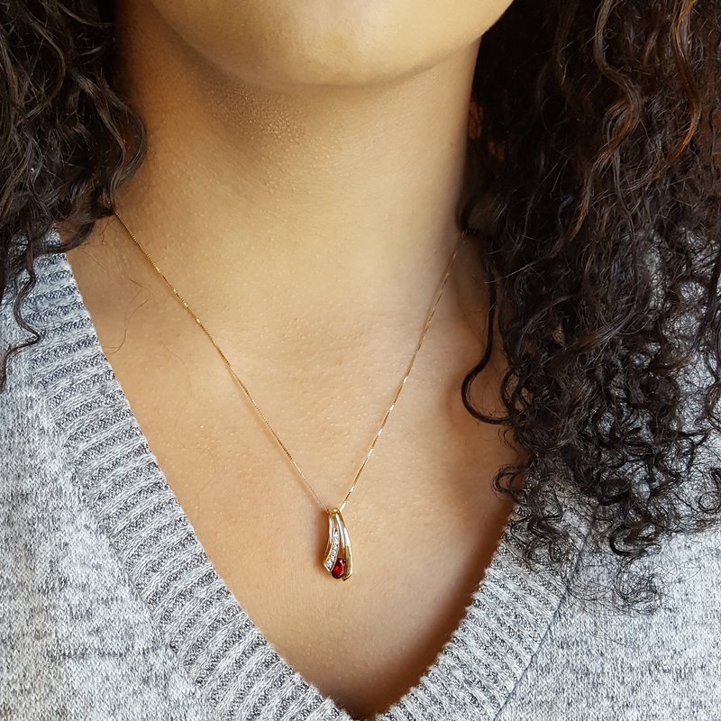 Arizona Anthill Garnet Gold Jewelry Garnet Ribbon Pendant