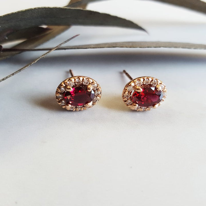 Sami Fine Jewelry Classic Garnet Stud Earrings