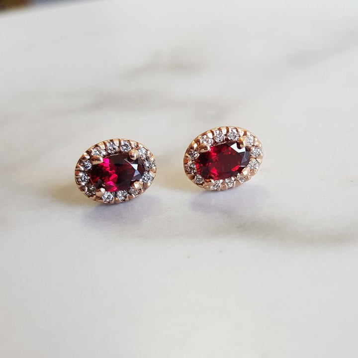 Sami Fine Jewelry Classic Garnet Stud Earrings