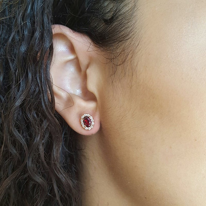 Sami Fine Jewelry Classic Garnet Stud Earrings