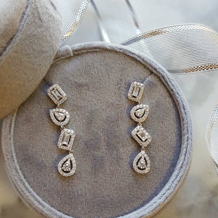 Sami Fine Jewelry Geometric Diamond Drop Earrings 152088