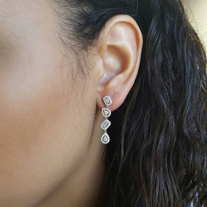 Sami Fine Jewelry Geometric Diamond Drop Earrings