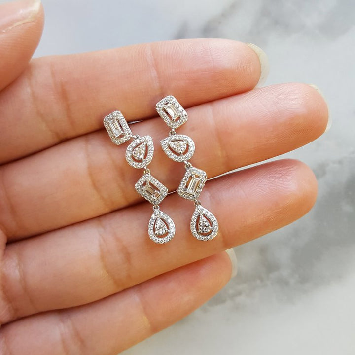 Sami Fine Jewelry Geometric Diamond Drop Earrings