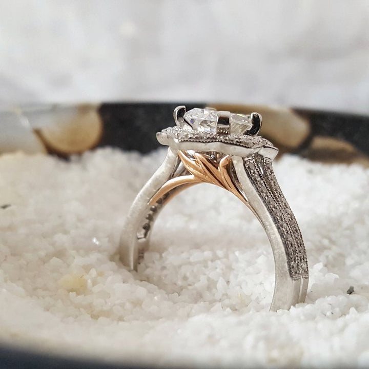 Pear Shape Vintage Inspired Engagement Ring