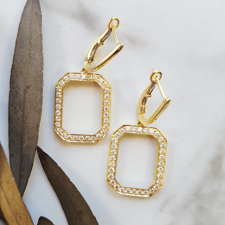 Doves by Doron Paloma Picture Frame Diamond Earrings 152185