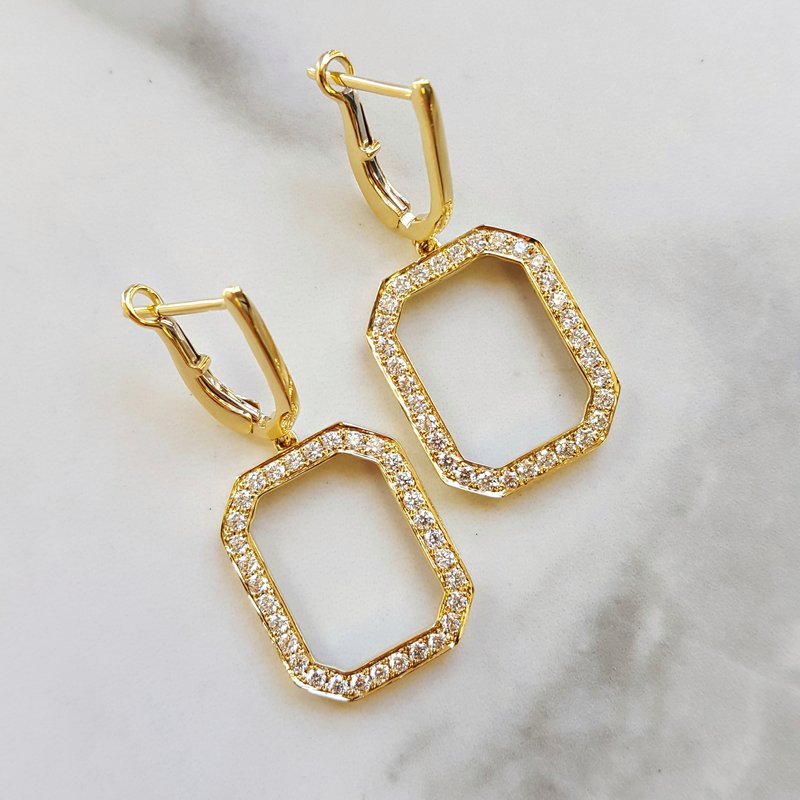 Doves by Doron Paloma Picture Frame Diamond Earrings