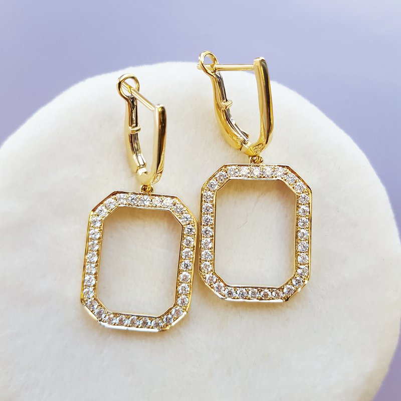 Doves by Doron Paloma Picture Frame Diamond Earrings