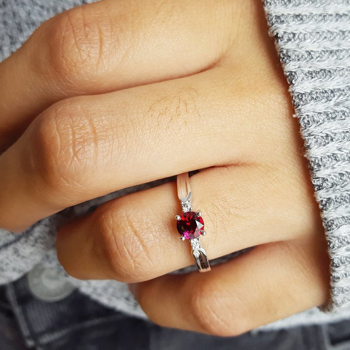 Arizona Anthill Garnet Silver Jewelry Essential Garnet Ring