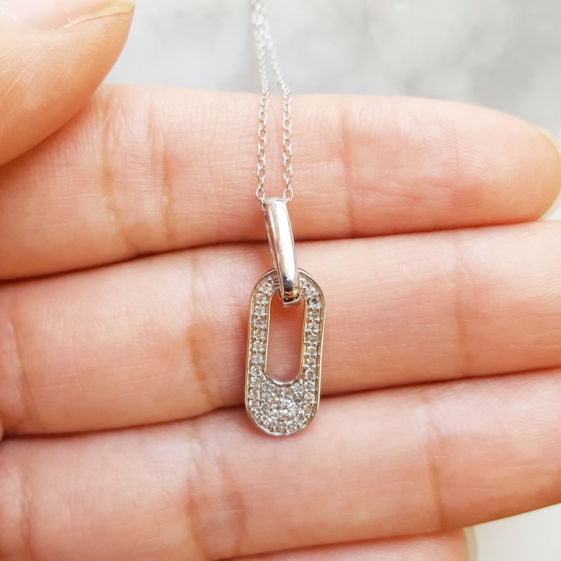 Gems One Diamond Interlocked Oval Pendant