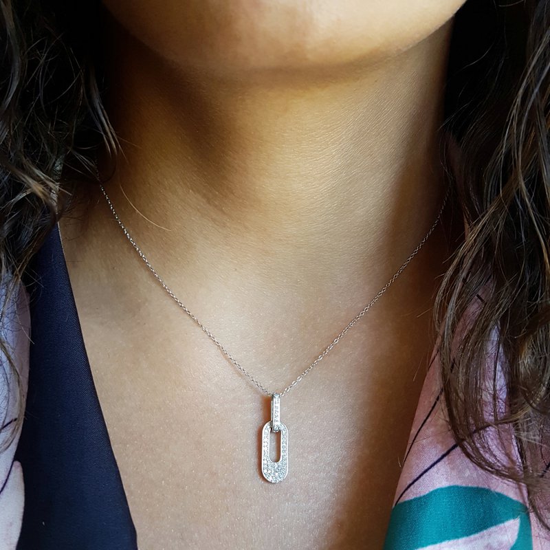 Gems One Diamond Interlocked Oval Pendant